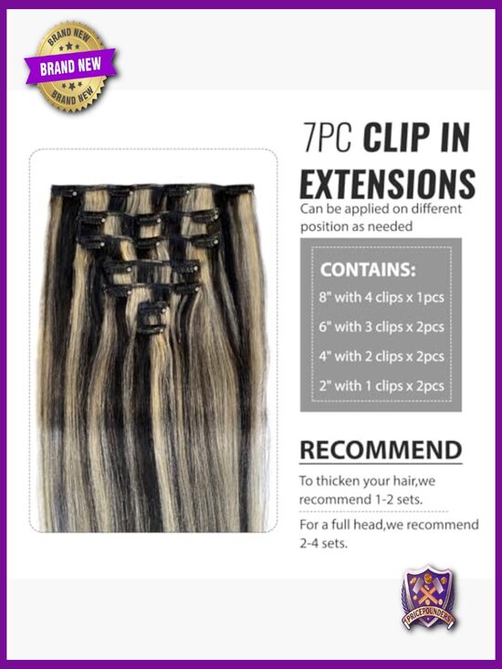 Clip In Hair Extensions 14 Inch 70g 7pcs Double Weft Straight